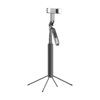 Porodo Selfie Stick 185cm Extendable with Dual Detachable Lights, 4 Leg Tripod, and Remote control - Black