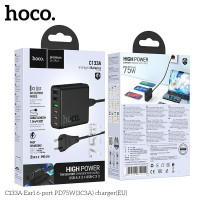 Hoco C133A High Power 75W Six-Port Charger With Cable 