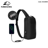 Kingsons KS3288W-A Chest Sling Bag Waterproof High-Quality Material TSA Coded Lock 